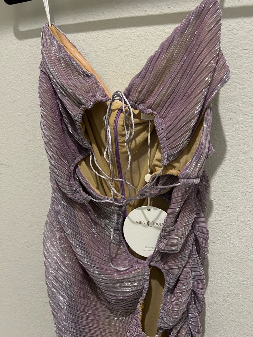 Miss Circle Parris Purple Cut-Out Ruched Chiffon Maxi Dress HALF OFF UNTIL MONDA - Picture 6 of 9
